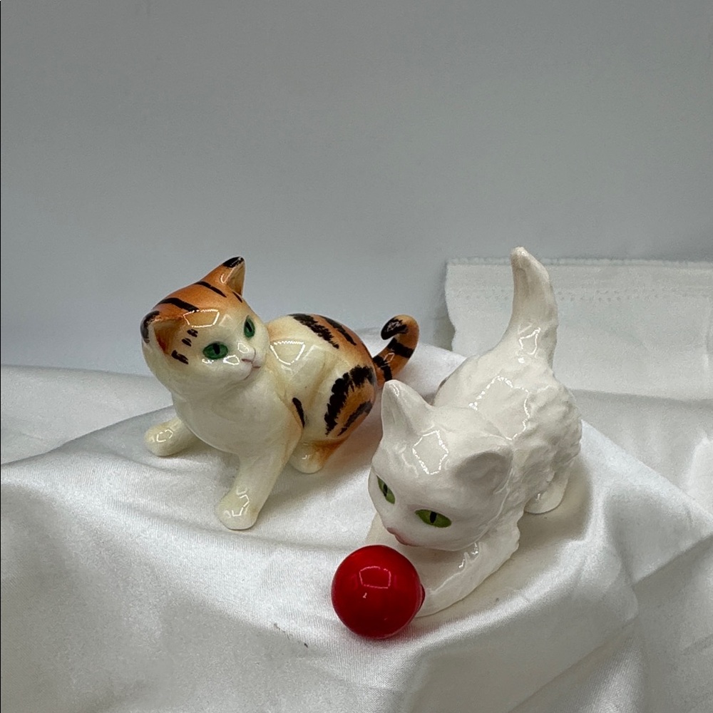 2 Goebel Cat Figurines, approximately 3” long each; and 2” tall
